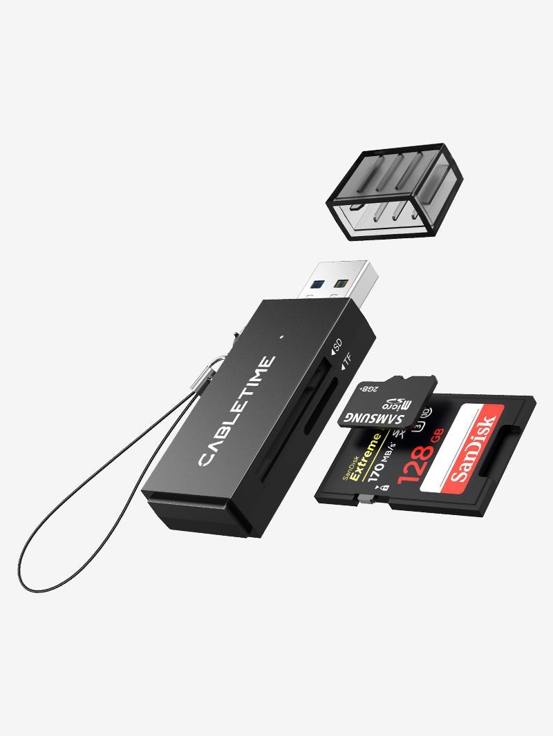 CABLETIME PORTABLE USB 3.0 A TO SD CARD READER - Image 1